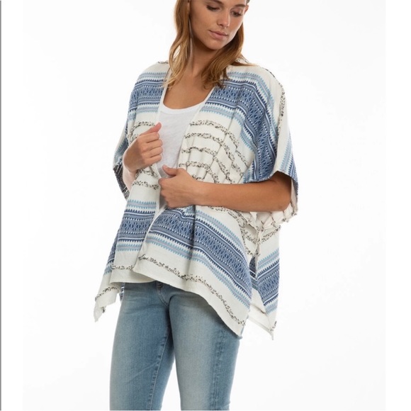 Dylan Clothing Blue Skies Ruana Wrap Shawl Swim Coverup Medium - Picture 1 of 6